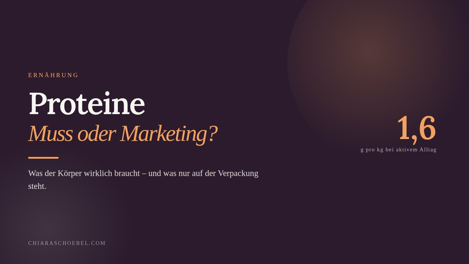 Proteine – Muss oder Marketing?